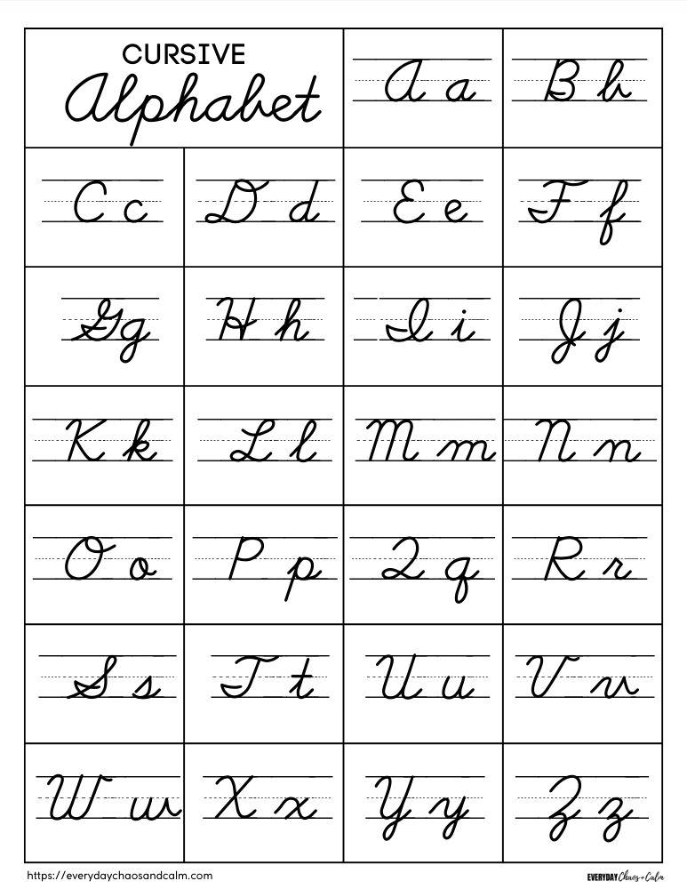 Printable Cursive Alphabet Worksheets Worksheets Library