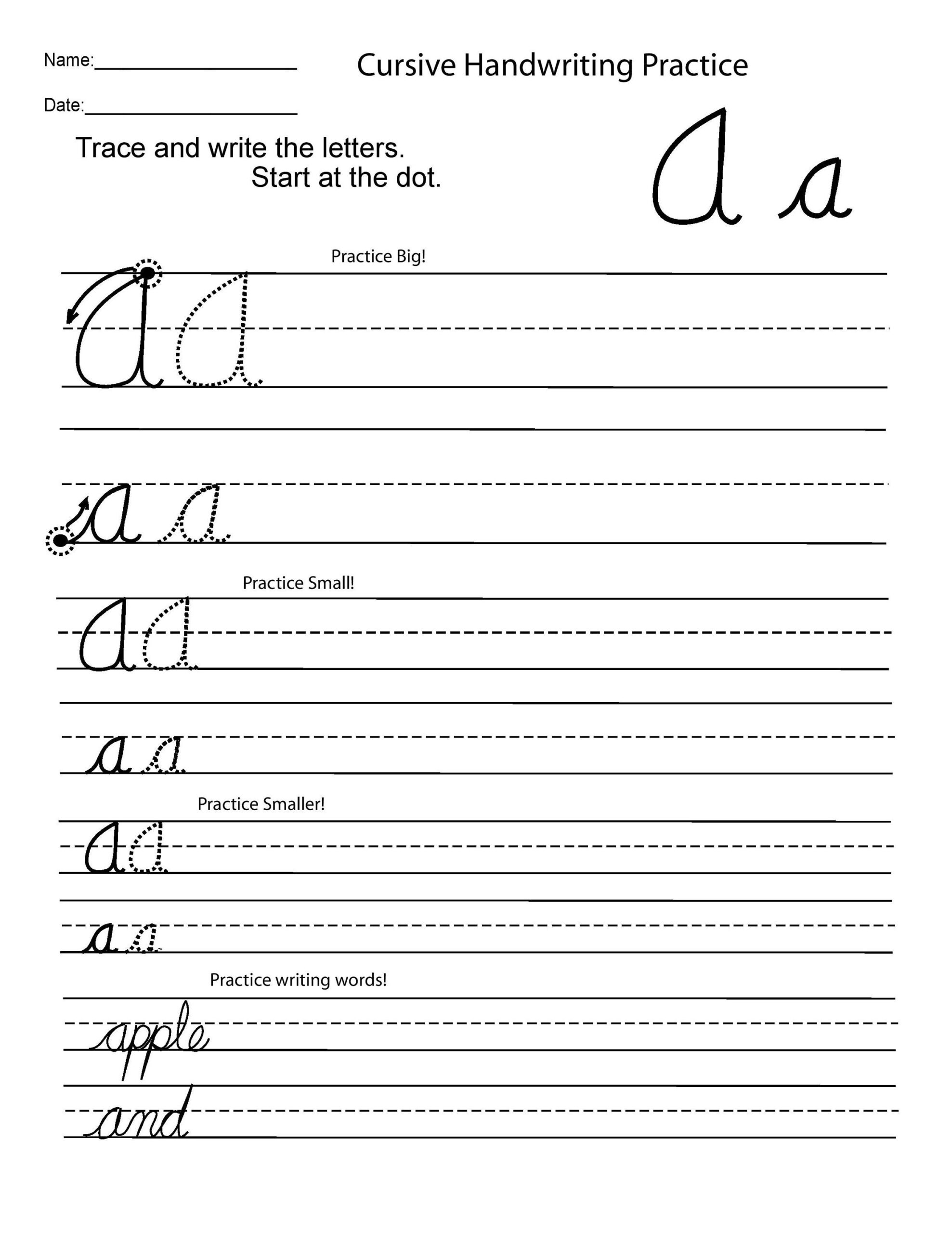 Printable Cursive Worksheets 26 Pages Cursive Letters Etsy Printable 