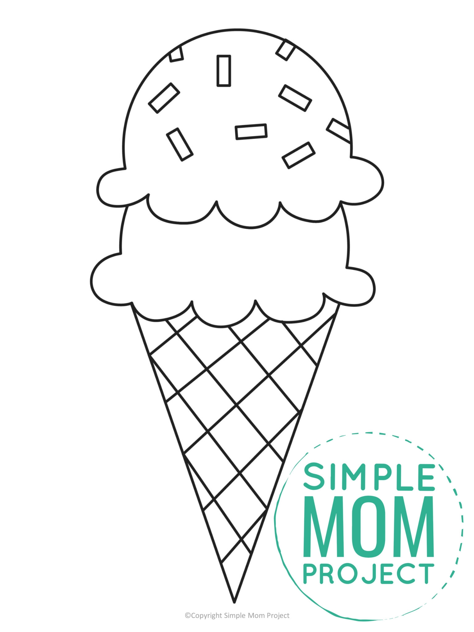 Printable Cut Out Ice Cream Cone Template
