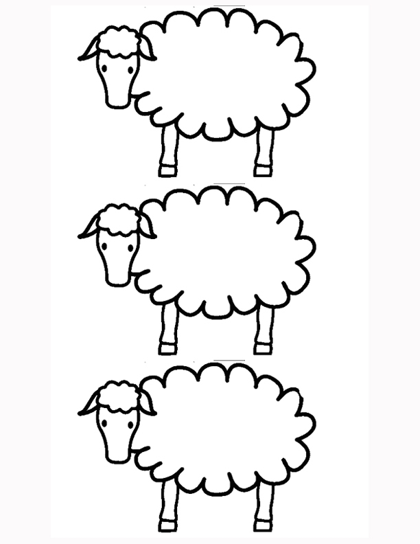 sheep cut out template printable