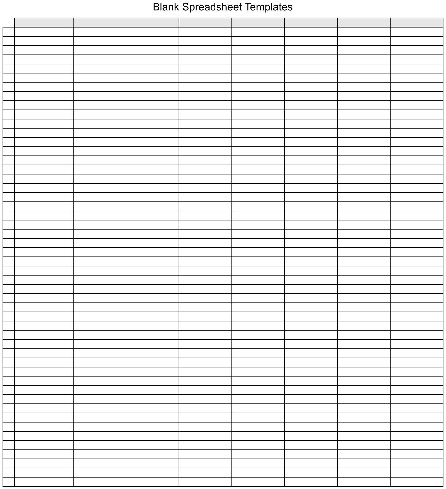 downloadable free blank spreadsheet templates