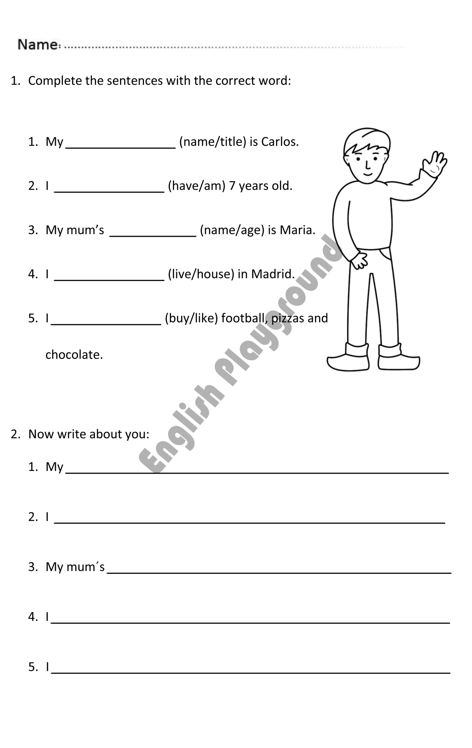 7 year old english worksheets