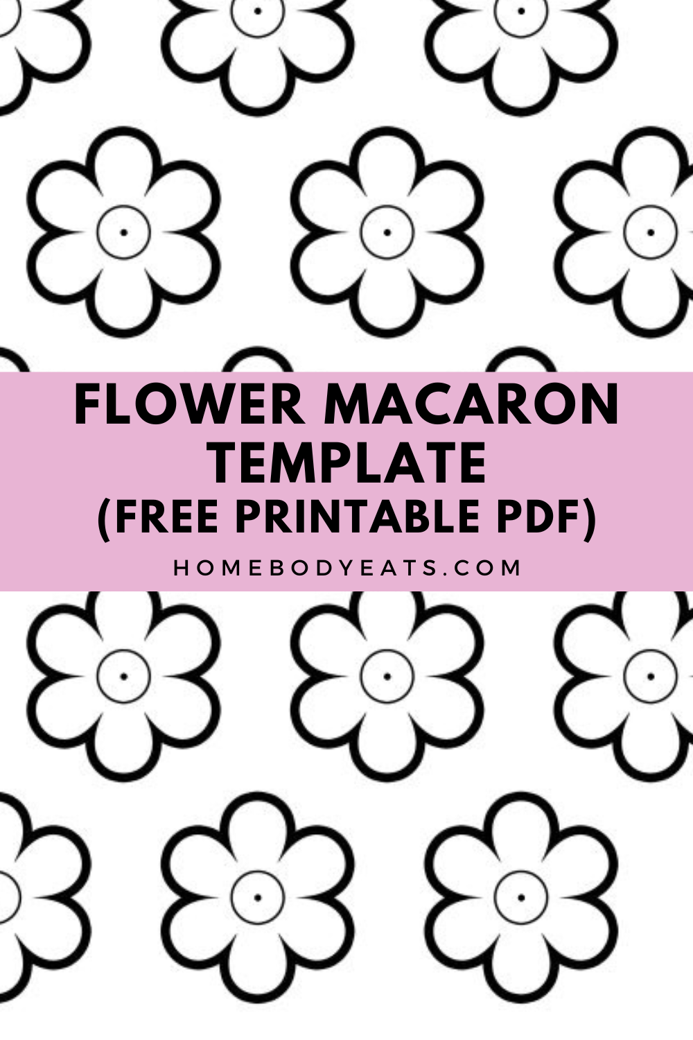 Printable Flower Macaron Piping Template For Spring Macarons