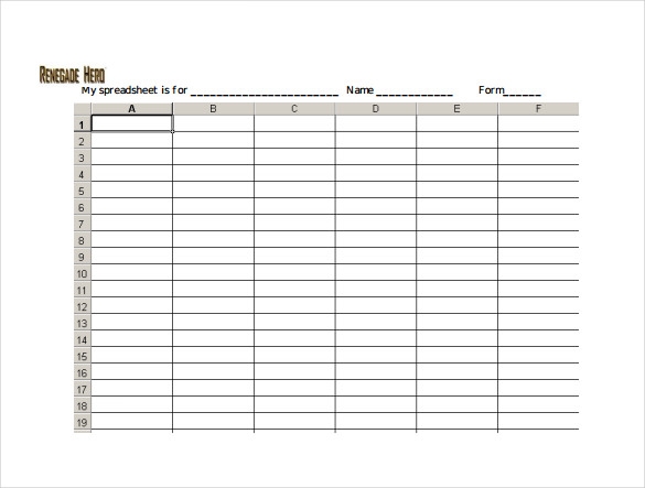 Printable Free Blank Spreadsheet Template Printable Templates