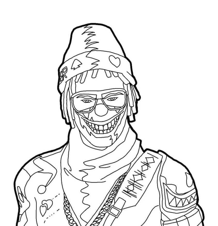 Printable Free Fire Joker Rapper Coloring Page Free Download And