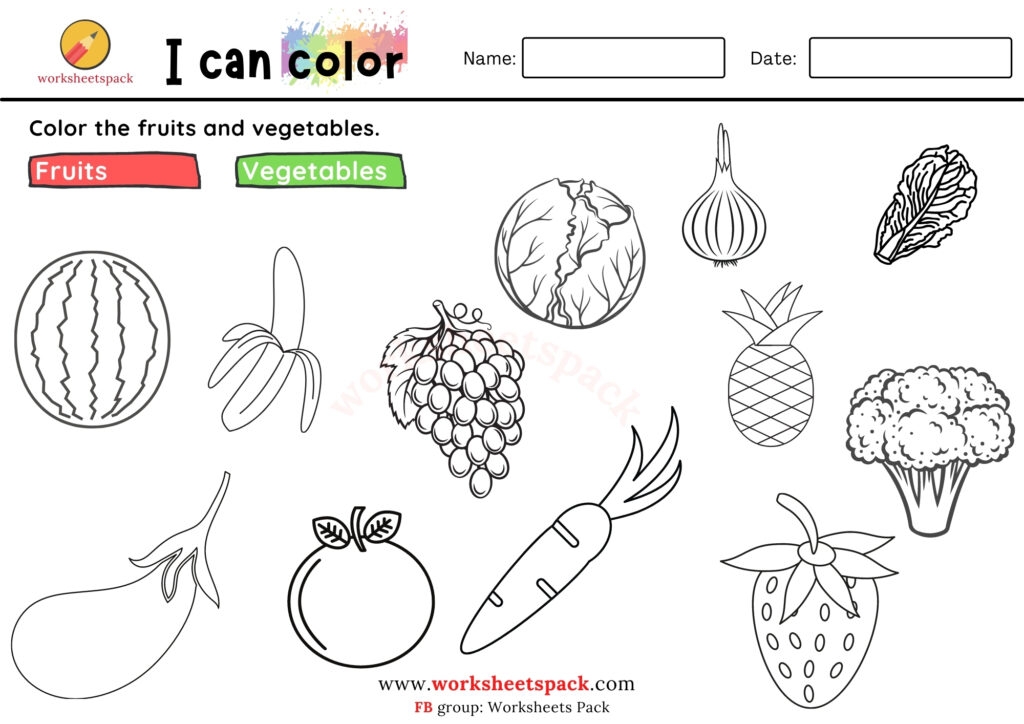 coloring vegetables for kids