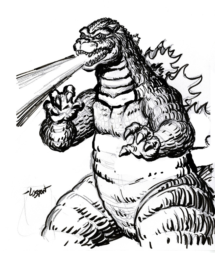 Godzilla printable color sheet