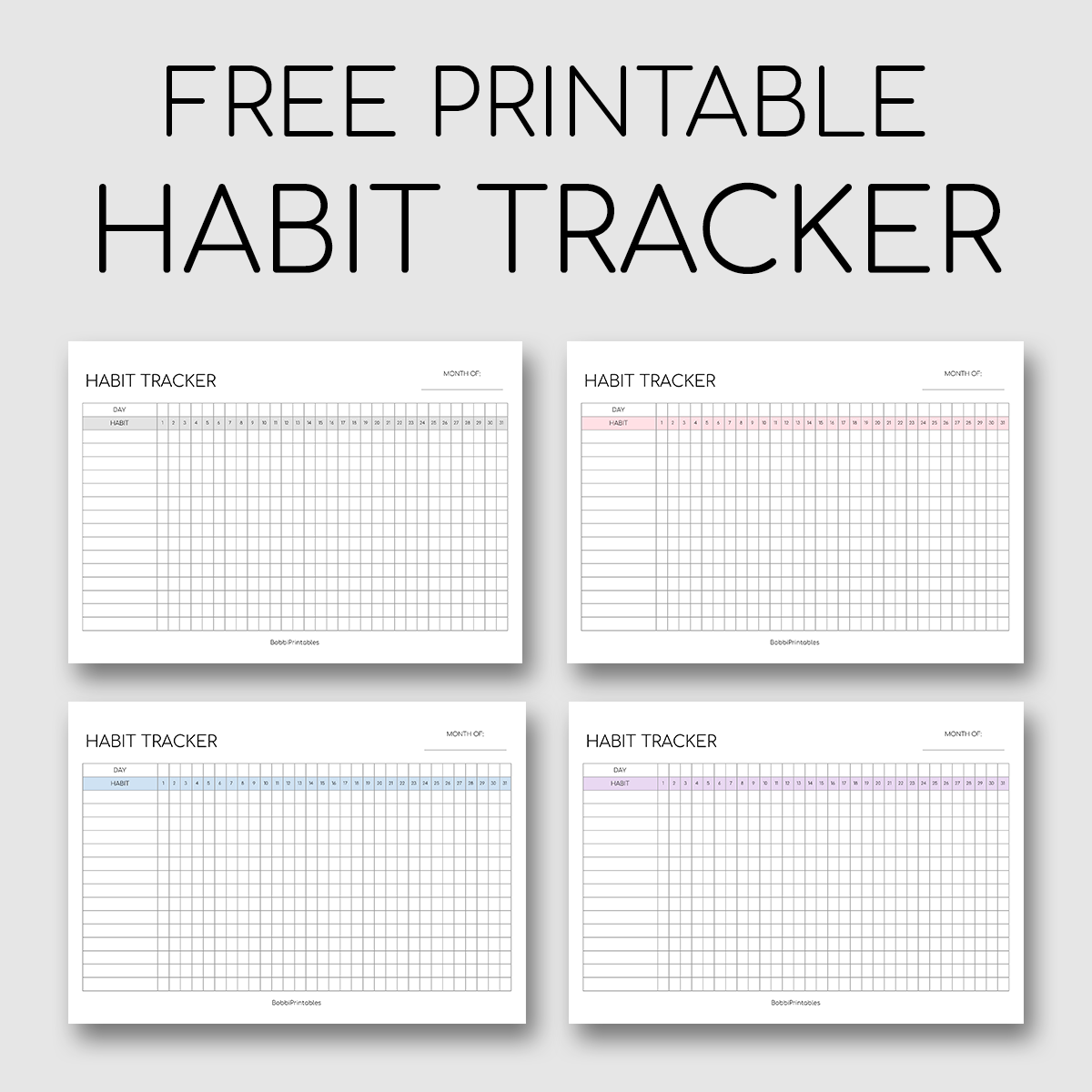 a5 habit tracker printable
