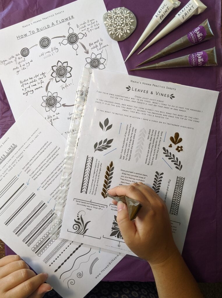 henna practice hand sheets pdf