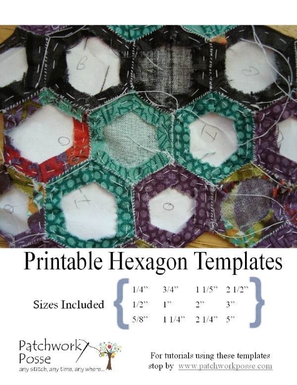 Printable Hexagon Template For Quilting PDF Download 