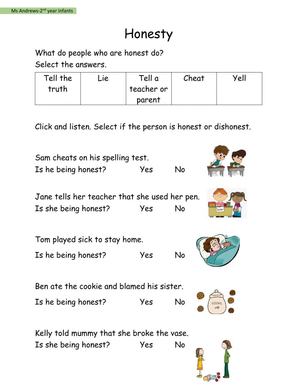 Printable Honesty Worksheets Pdf Printable Word Searches Printable