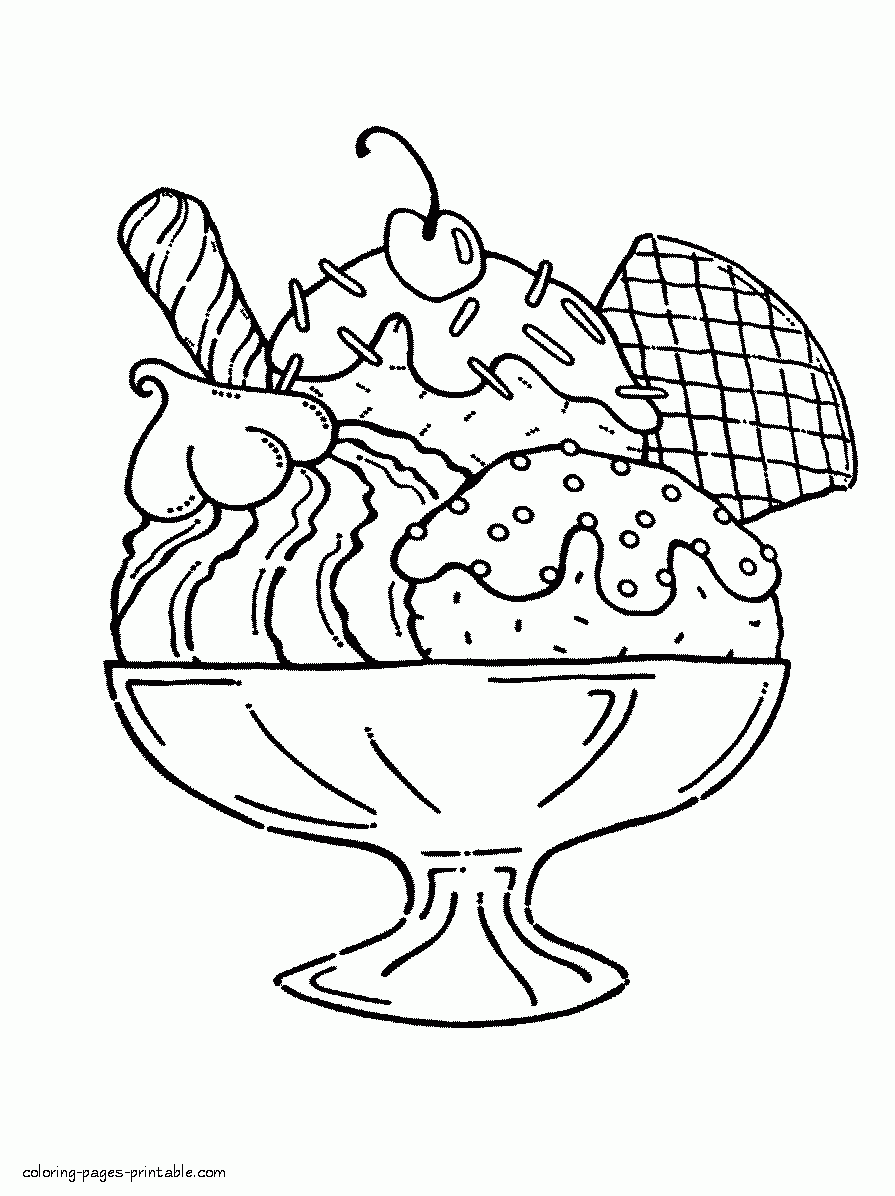 Printable Ice Cream Coloring Pages Cakrawalanews