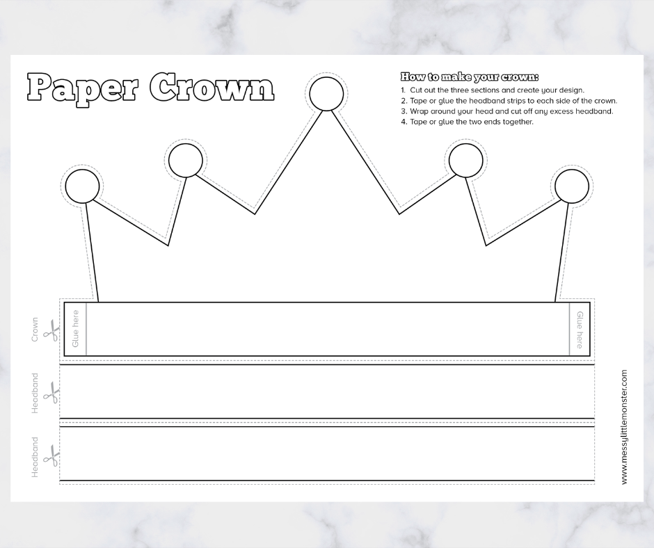 kings and queens crown printable
