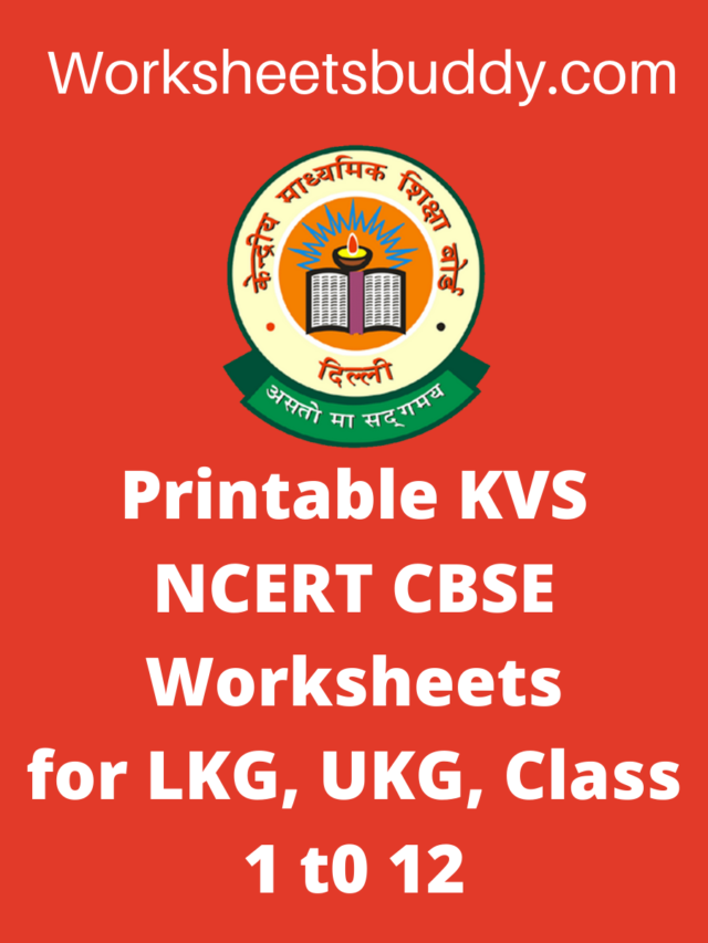Printable KVS NCERT CBSE Worksheets WorkSheets Buddy