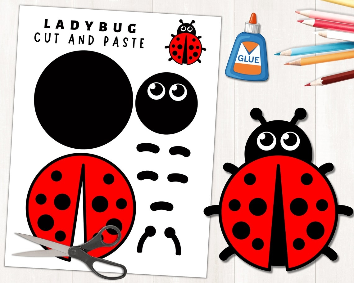 Printable Ladybug Craft Template For Kids Spring Activity Insect Craft 