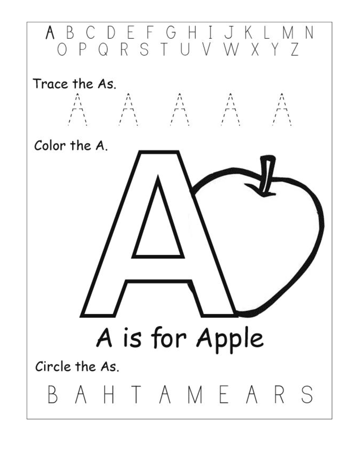 printable u letter worksheets