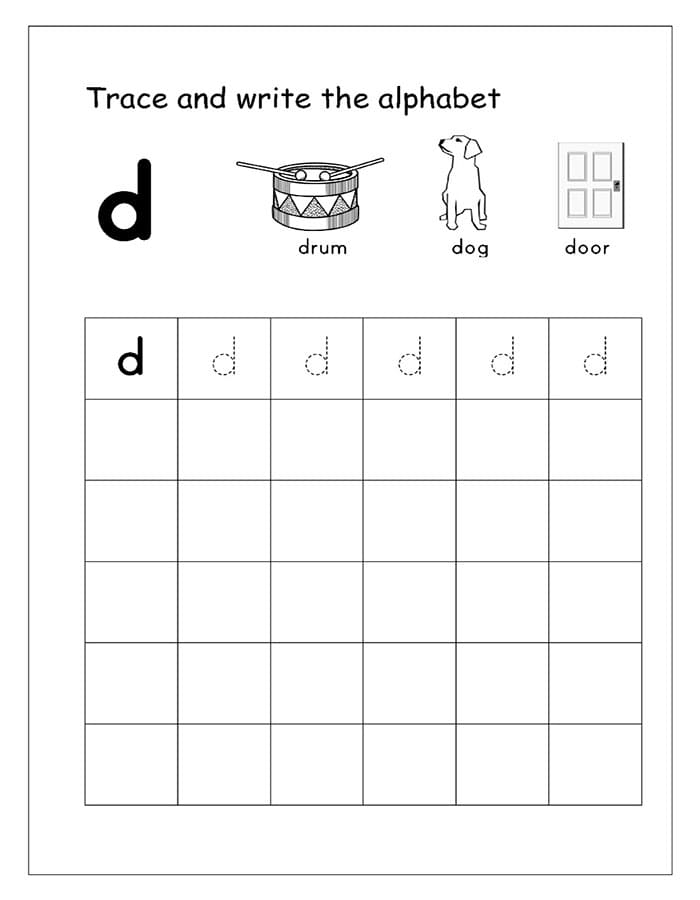 Printable Letter D Tracing Preschool Free Download And Print For You