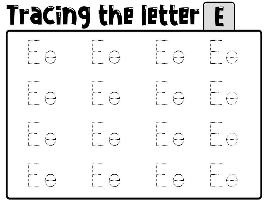 Printable Letter E Tracing Outline Free Download And Print For You 