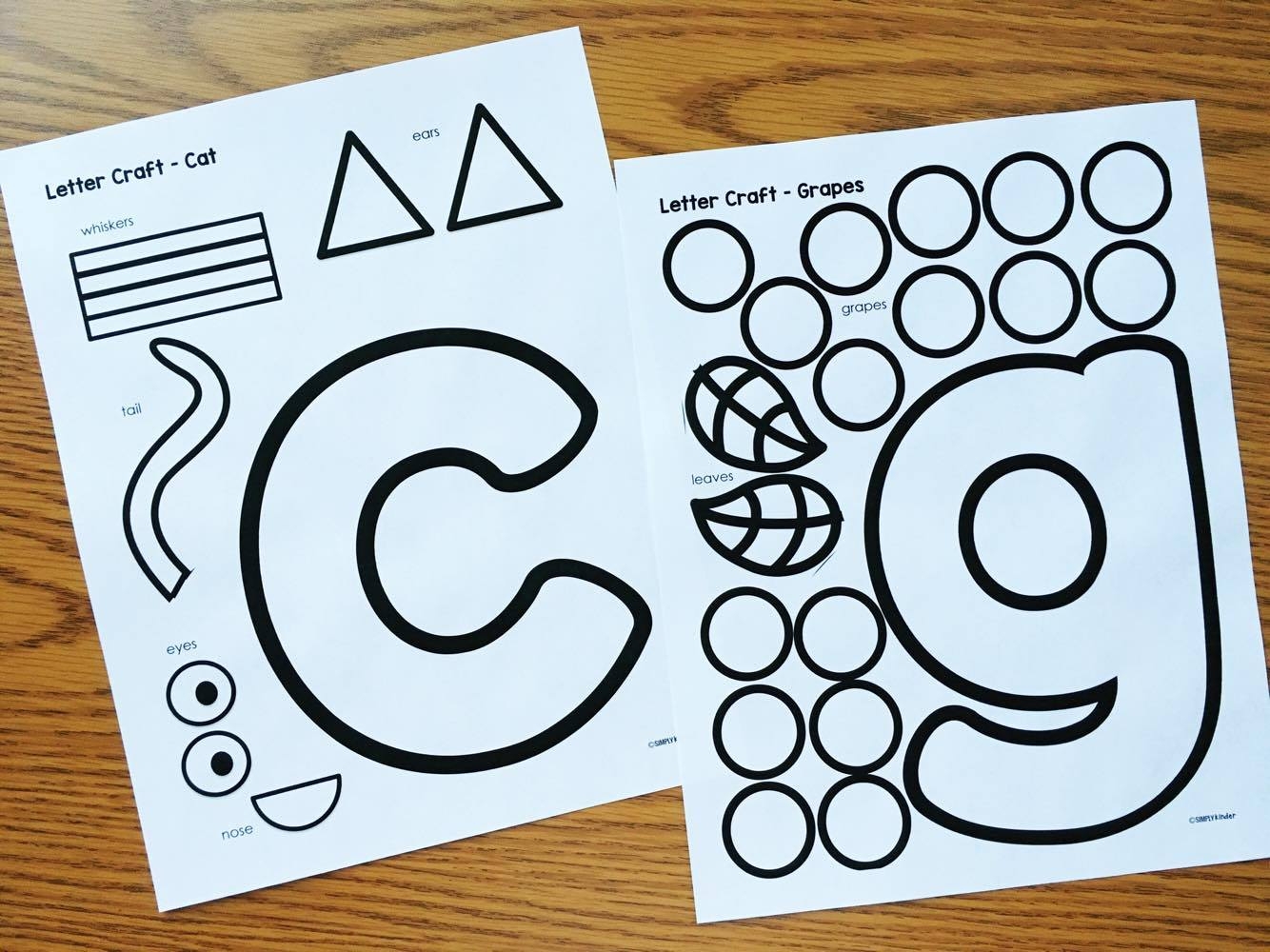free printable letter g craft