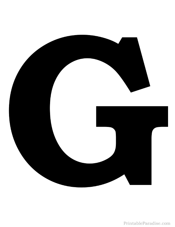 Printable Letter G Silhouette Print Solid Black Letter G