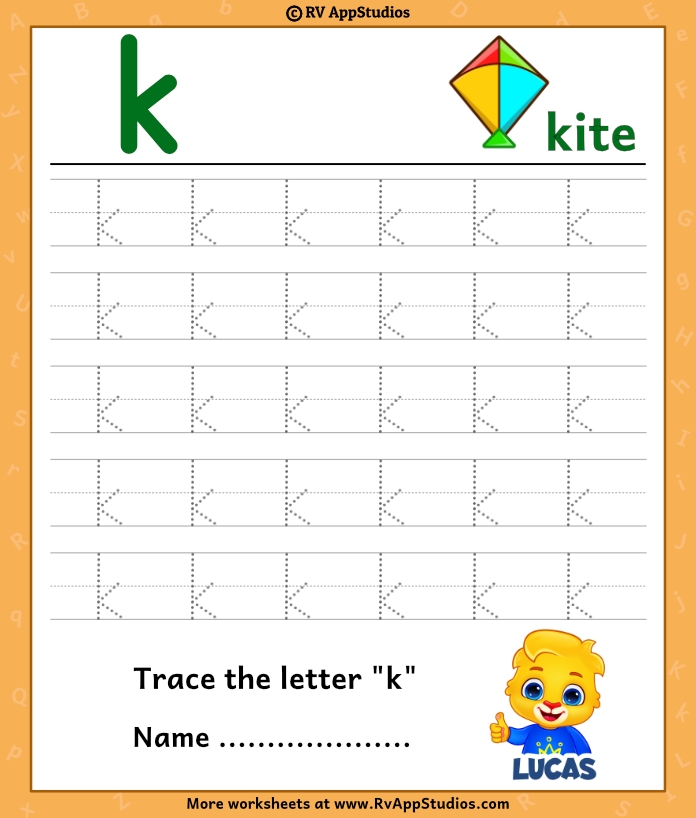 free printable letter k worksheet