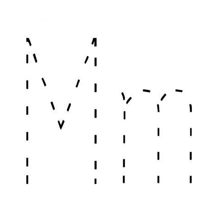 printable letter m tracing
