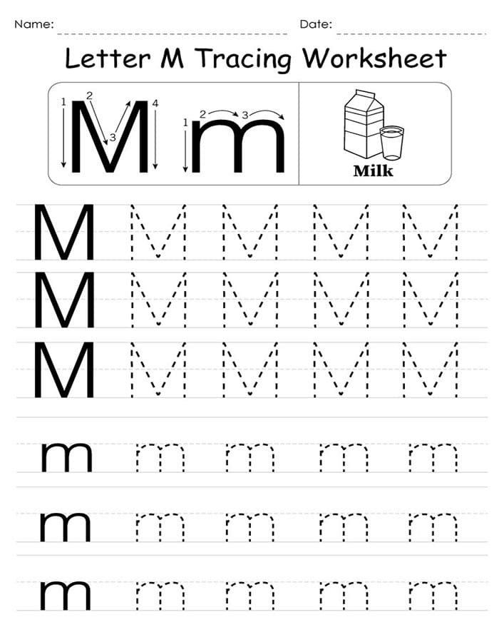 Printable Letter M Tracing Worksheets Free Download And Print For You