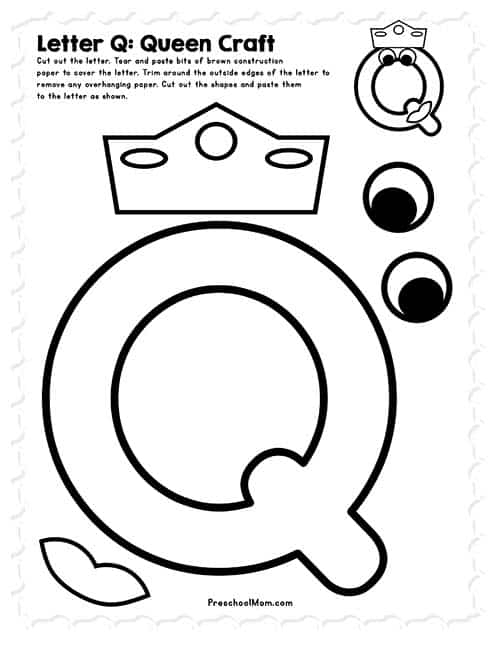 q is for queen printable