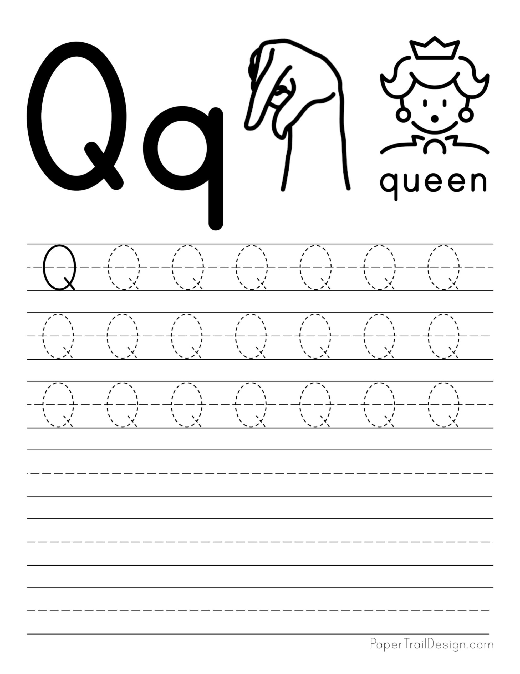 free printable letter q worksheet