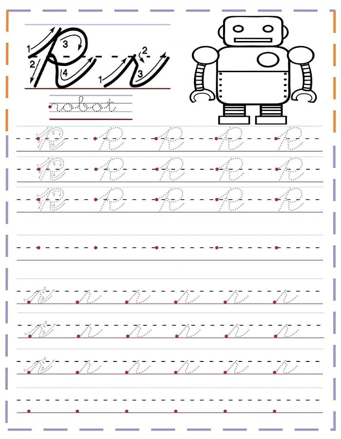 free printable tracing letter r