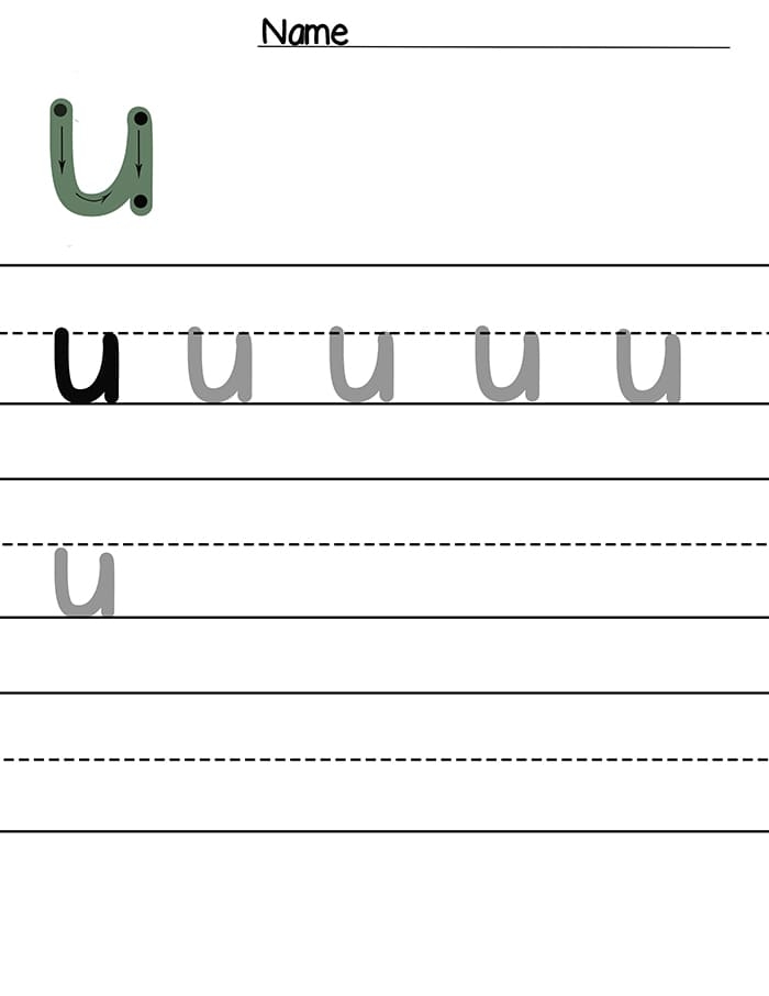 Printable Letter U Cursive Worksheet Free Download And Print For You 