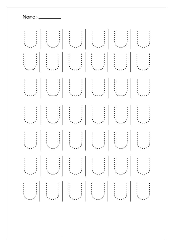 u letter printable
