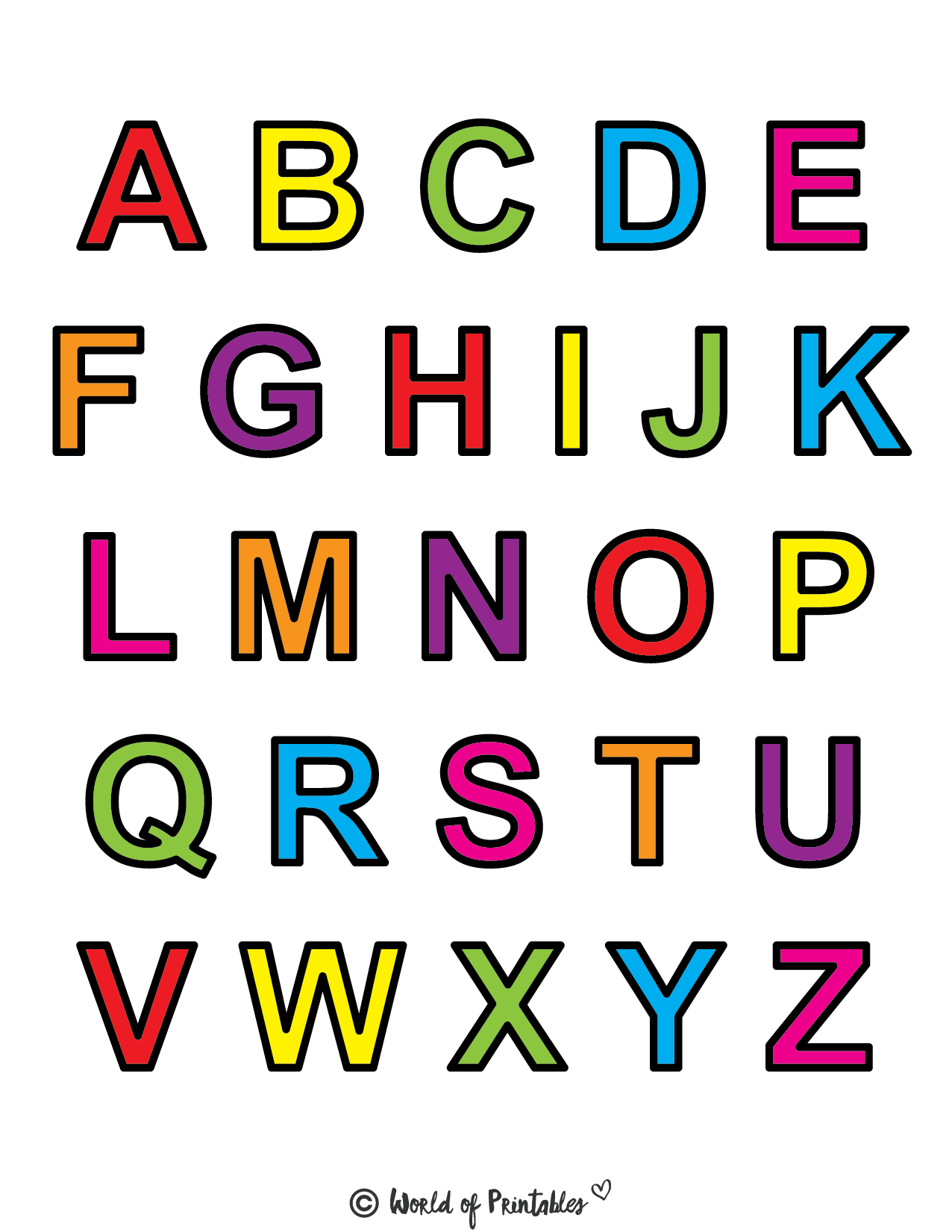 printable letters and alphabets