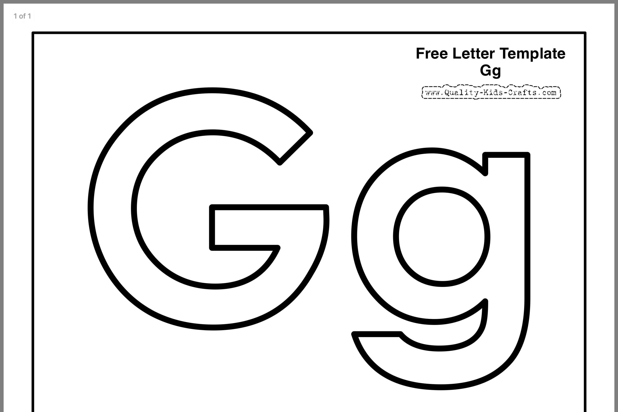Printable Letters G