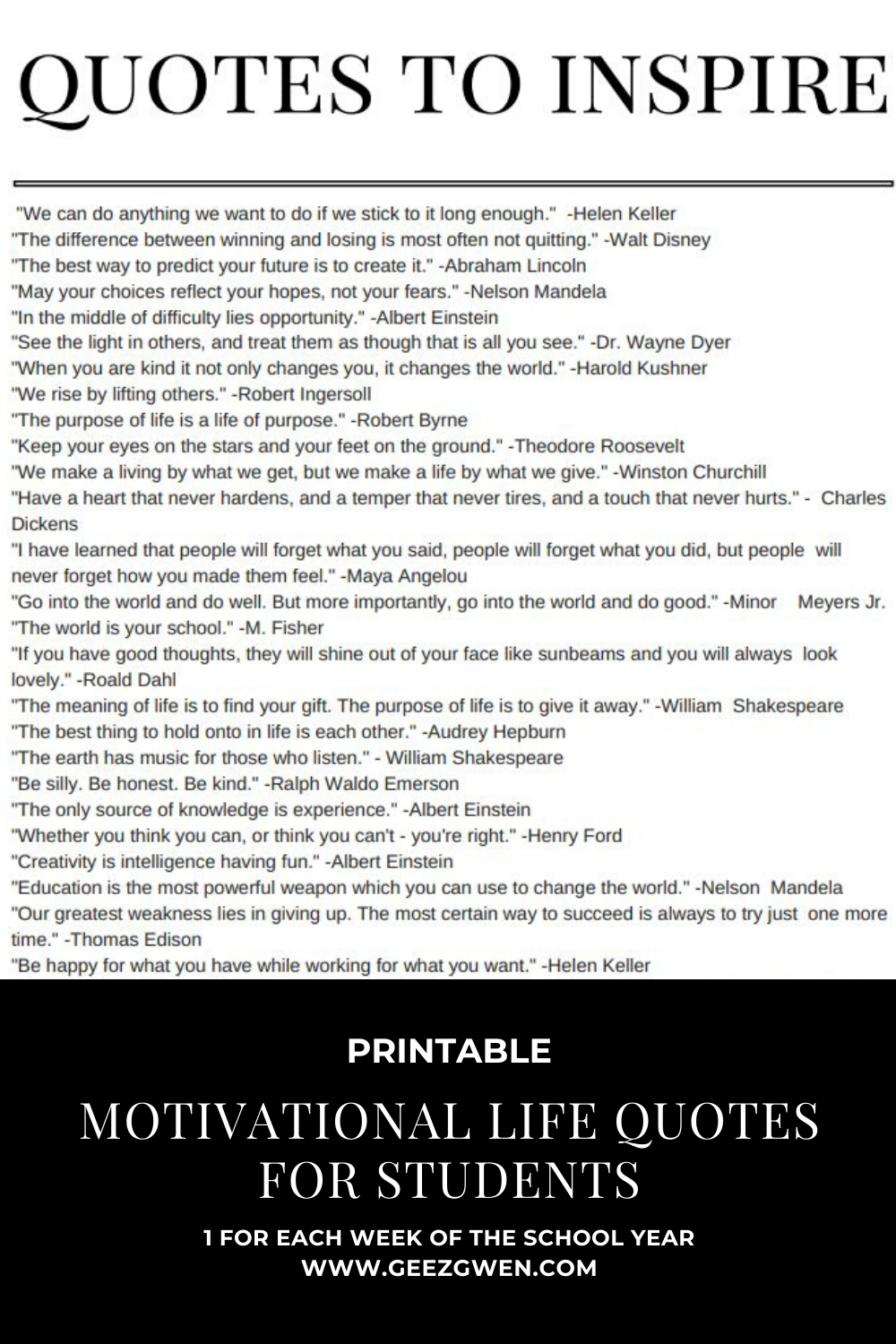 Printable List Of Motivational Quotes For Students Geez Gwen