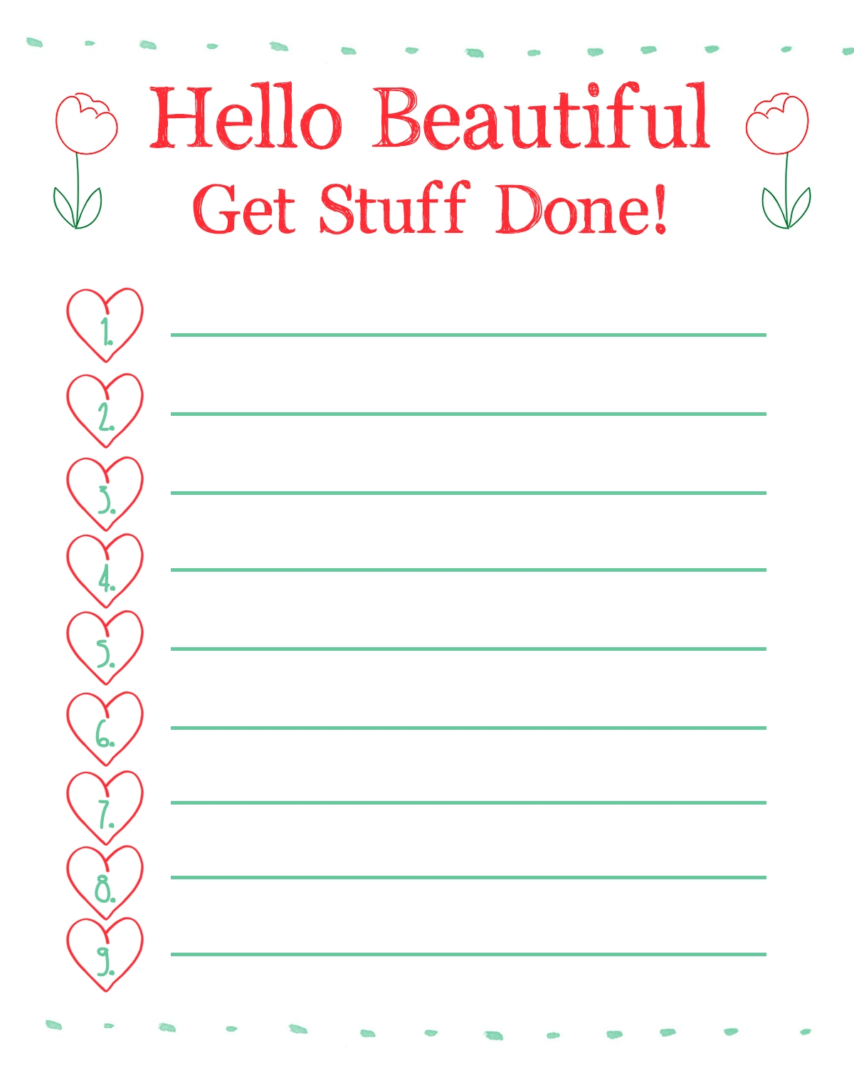 Printable List Templates