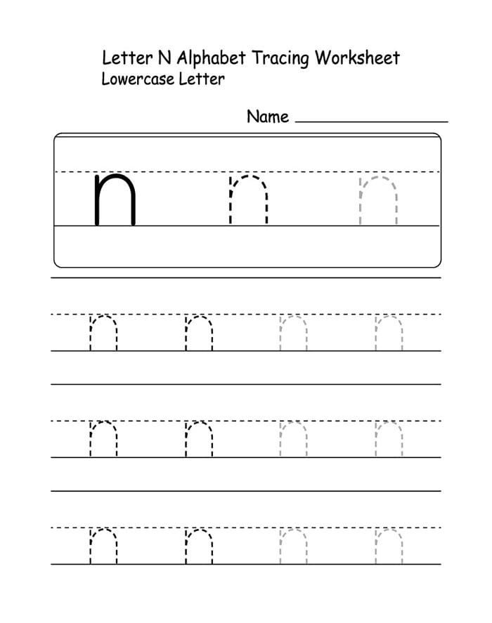Printable Lowercase Letter N Tracing Free Download And Print For You 