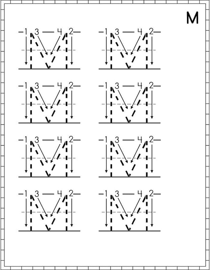 letter m tracing printable