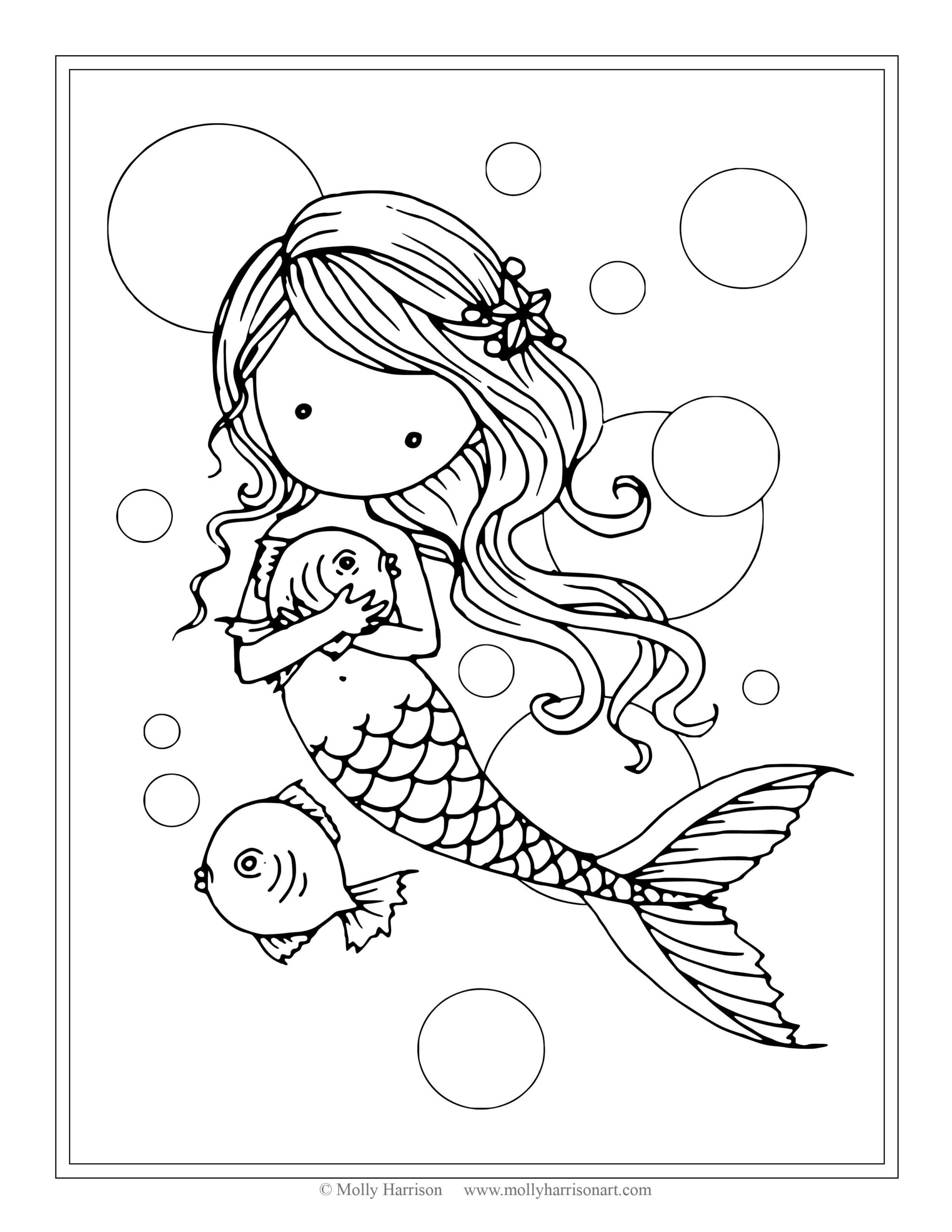 Printable Mermaids Coloring Pages