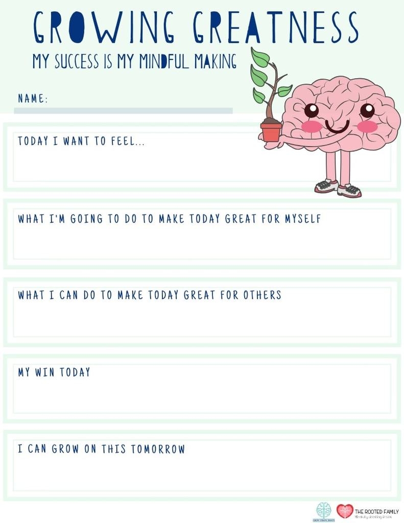 Printable Mindfulness Exercises