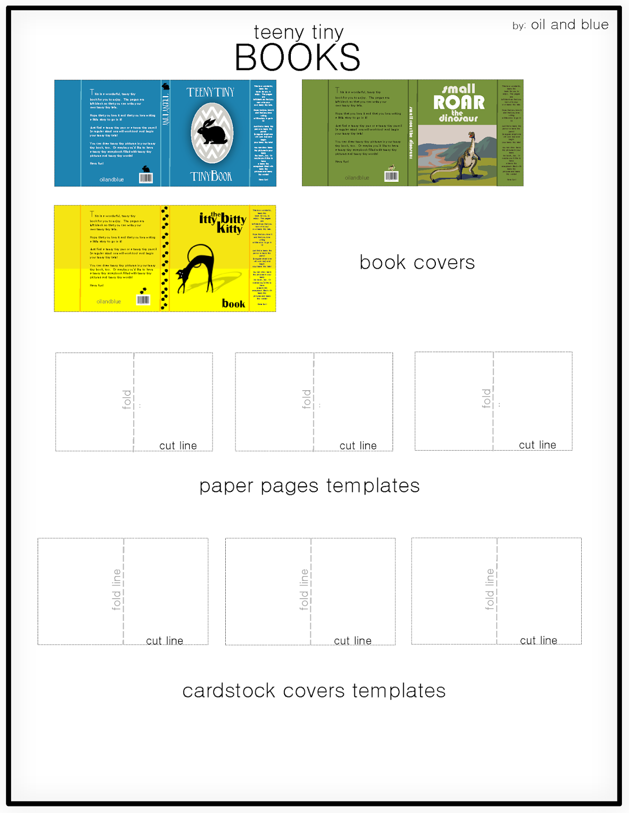free printable mini book template