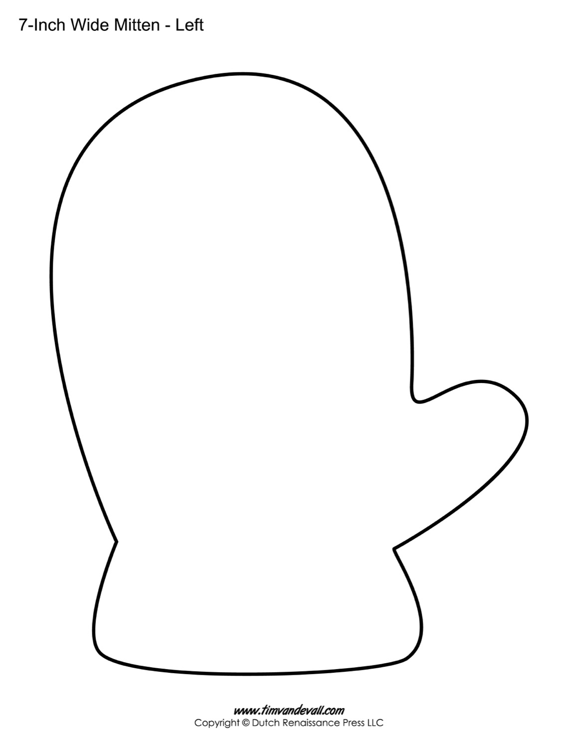 Printable Mitten Templates Blank Mitten Shape PDFs