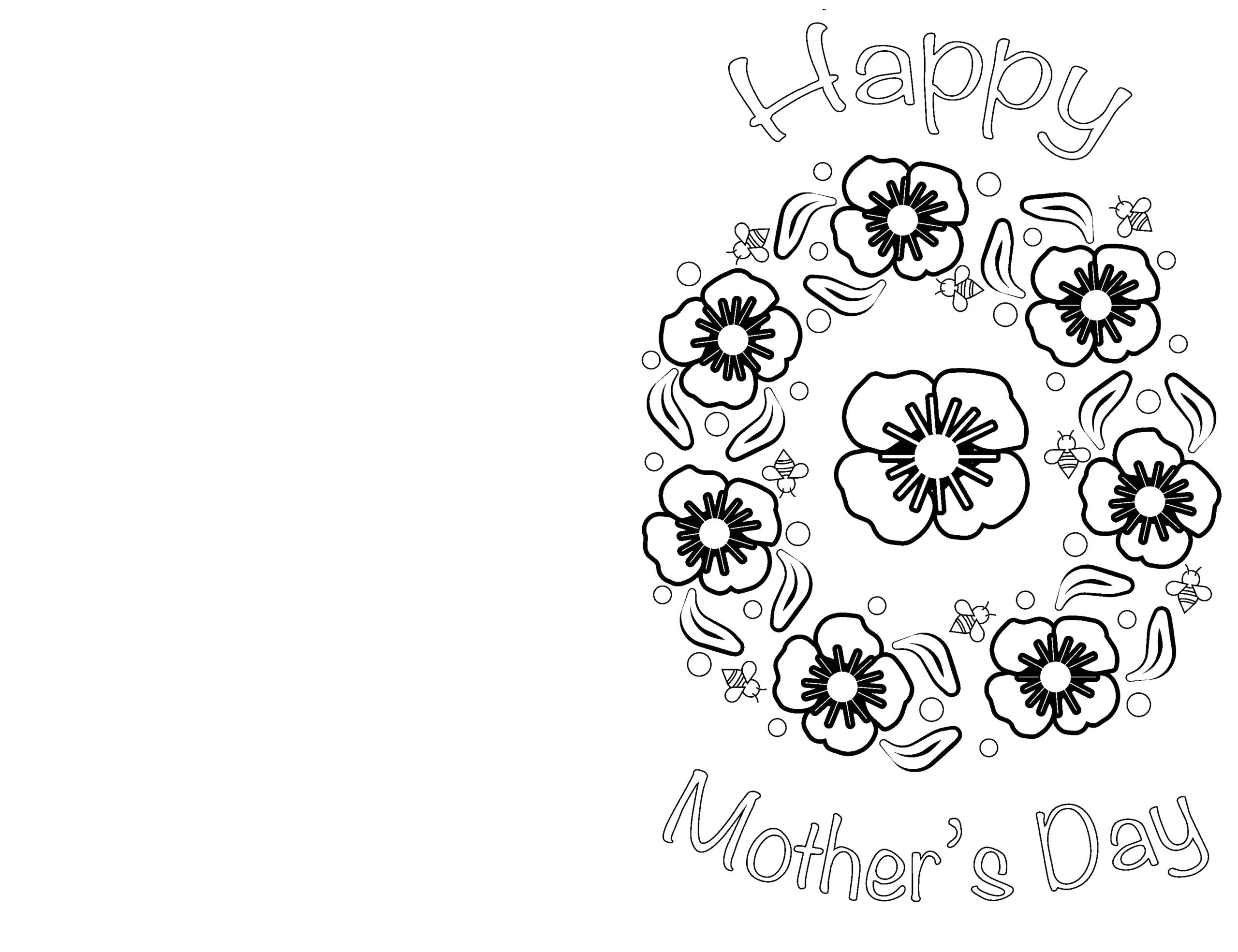 Printable Mother 39 s Day Coloring Card Little Bee Family 43 OFF