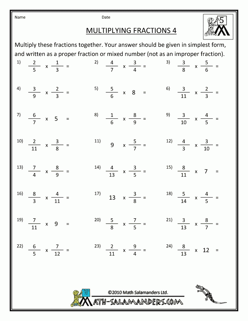 Printable Multiplying Fractions Worksheets AlphabetWorksheetsFree