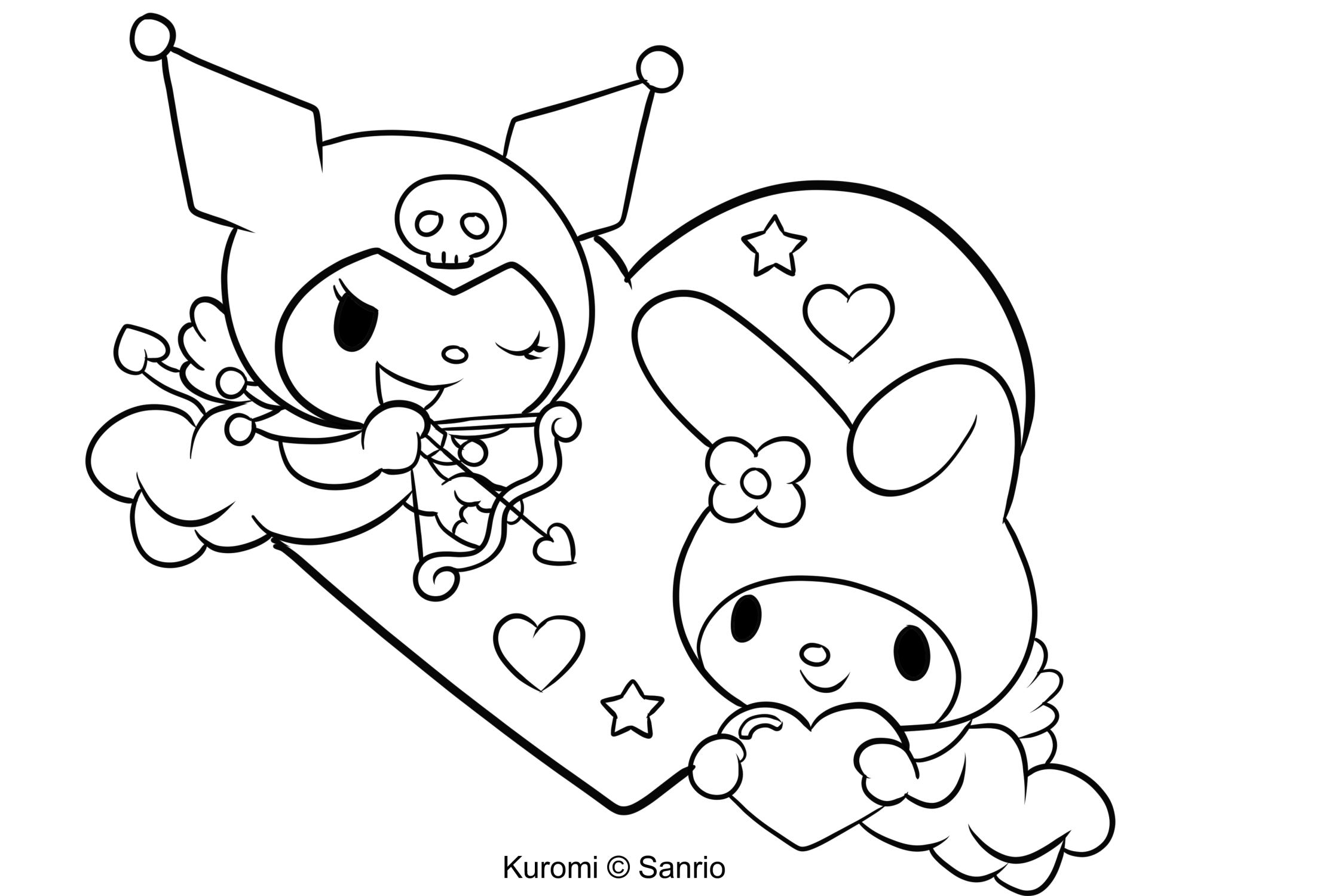 Printable My Melody And Kuromi Coloring Pages Free Printable Templates
