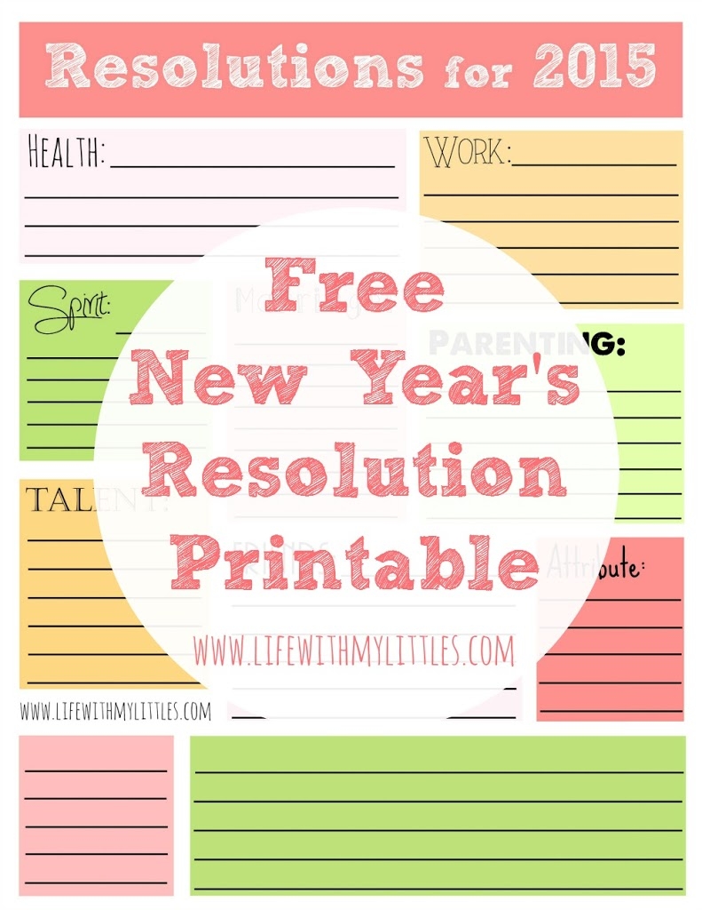 Printable New Year Resolution Template Printable Templates