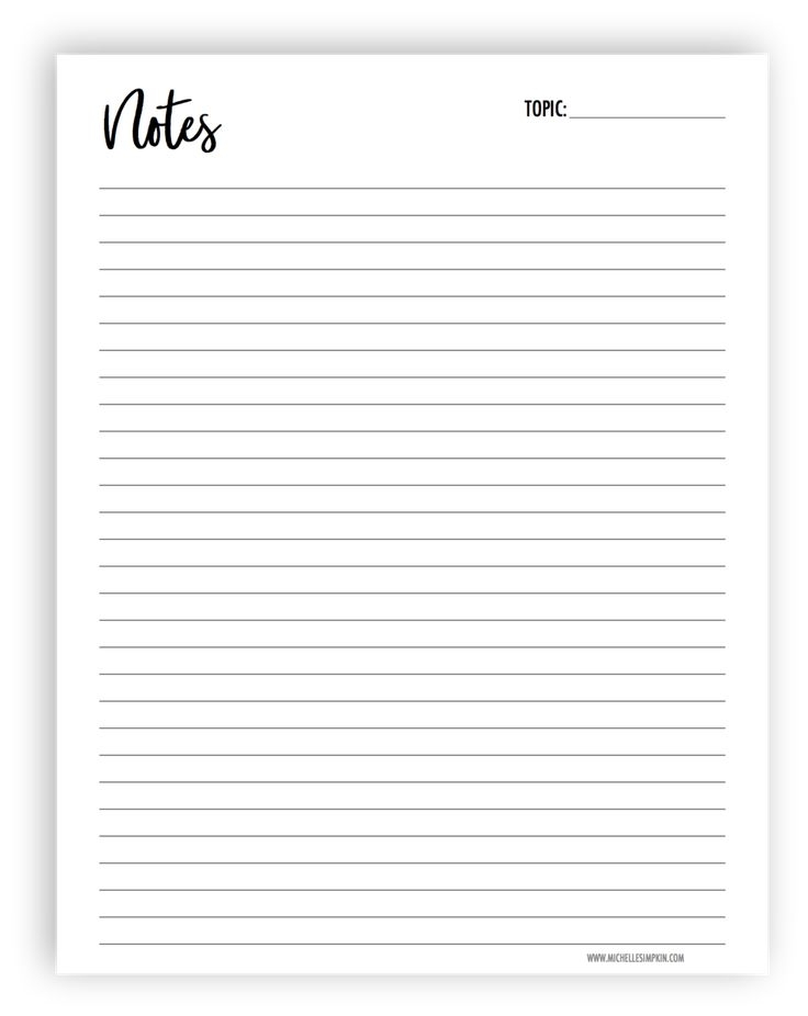 Printable Note Pads Printable Calendars AT A GLANCE