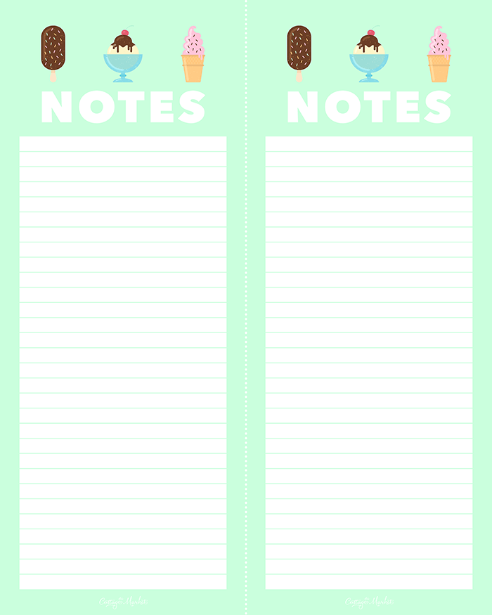 Printable Note Pads