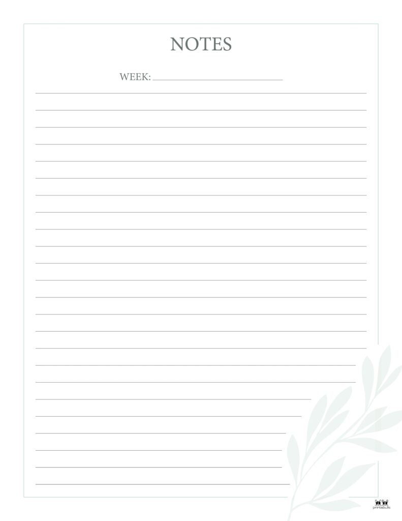 Printable Note Pages Room Printable Notes Notes Template 42 OFF