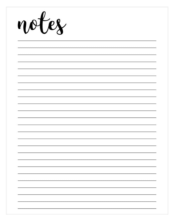 Printable Notes Template Free Download And Print For You 